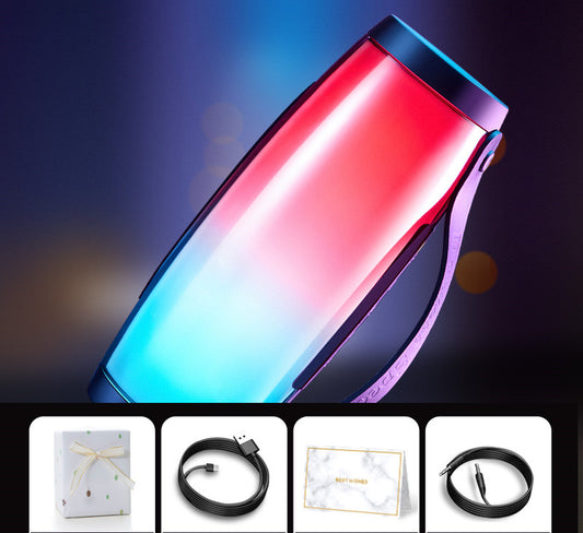 Cool Bluetooth Speaker With Colorful Lights Glowing Subwoofer Wireless Speaker