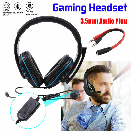 Pro Gamer Mic & Headset Stereo Bass Surround sound For PS4/Xbox One/PC Pro Gamer With LED Lights