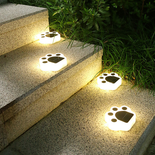 Outdoor Solar Light LED Solar Lawn Light Garden Landscape Lights Cute Solar Bear Paw Light Suitable For Steps Wall